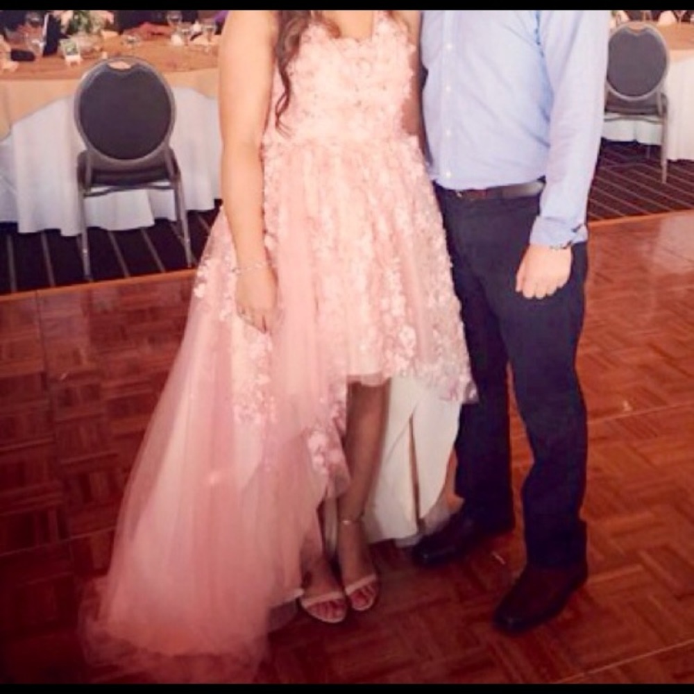 Basix black label floral appliqué gown